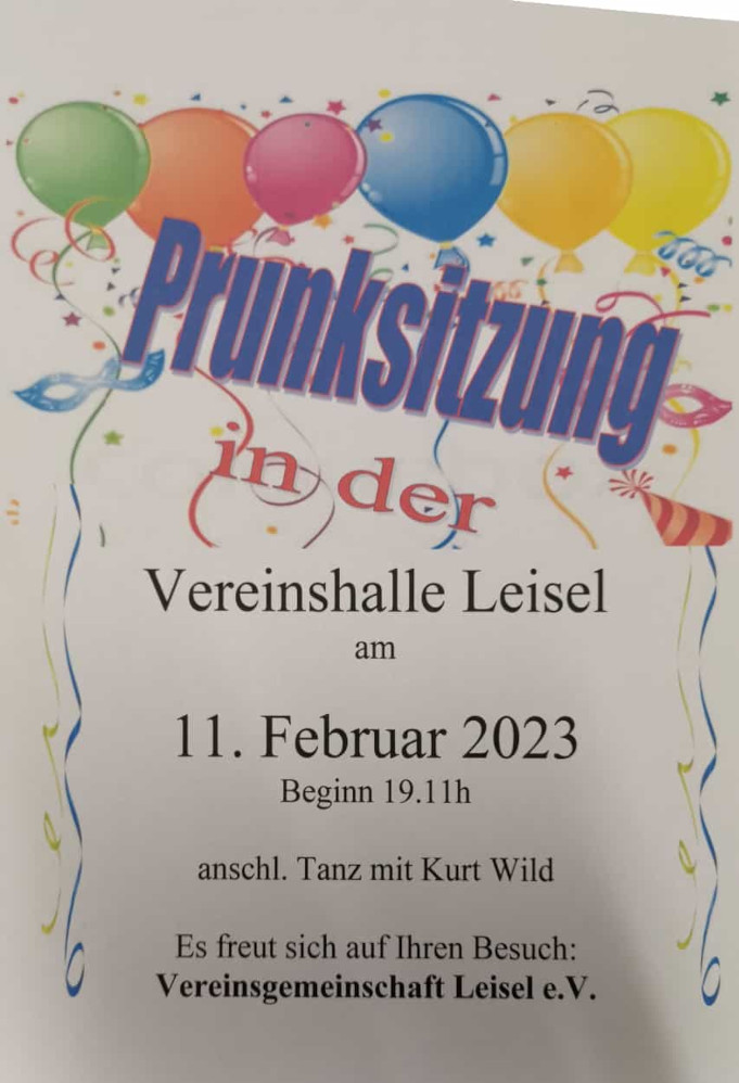 Prunksitzung am 11. Februar 2023 in Leisel